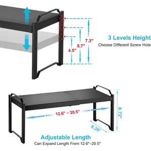 Expandable Countertop <b>Shelves</b> <b>for</b> <b>Kitchen</b> Cabinet Storage Pack of Stackable Organizers - Product Image 2