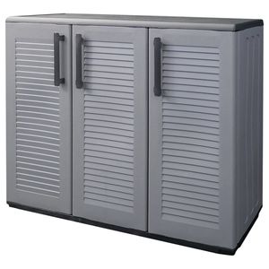 Armadietto da giardino grigio e nero 40.2 materiale "x 14.6" x 33.1 "PP - Product Image 2