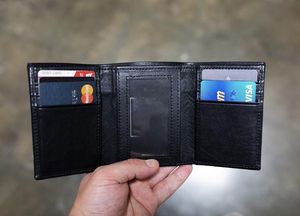 Luxury Men's Genuine Leather Trifold Wallet RFID Blocking Custom Brand Logo Slim <b>Credit</b> <b>Card</b> <b>Holder</b> OEM Supplier NTW-0014 - Product Image 6