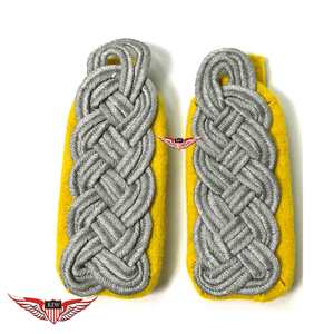 KEW Vintage Epaulettes Style Grey <b>Braided</b> Shoulder Boards Yellow Fabric Durable Garment <b>Accessories</b> - Product Image 1