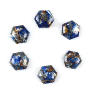Pierres précieuses de qualité supérieure Vaishnavi Gems, cabochon en lapis-lazuli bleu naturel de Mohave, forme hexagonale de 10 mm, pierre précieuse en vrac pour bijoux - Product Image 1