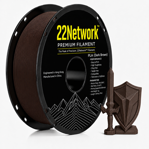 เส้นใยพิมพ์ 3 มิติ สีน้ำตาลเข้ม 22Network ขนาด 1.75 มม. น้ำหนัก 1 กก. สำหรับเครื่องพิมพ์ 3 มิติอุตสาหกรรม ความเร็วสูง 300 มม./วินาที ผลิตโดยโรงงาน OEM ODM โดยตรง - Product Image 1