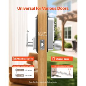 Serratura Meccanica con Tastierino Numerico a Pulsante Singolo 2.0, Combinazione Senza Chiave, Codice 4-7 Cifre, per Porte, Serrature Intelligenti - Product Image 3