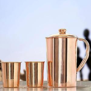 Pichet à boisson durable en cuivre fini avec verres, idéal pour les événements d'entreprise et l'usage domestique, vente en gros depuis l'Inde - Product Image 5