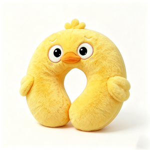 Almohada de cuello de pato de peluche, Almohada de cuello en forma de U de pato amarillo, Almohada de viaje para el cuello con diseño de pollito, Almohada de viaje de pato de peluche, Soporte de cuello de pato adorable - Product Image 5