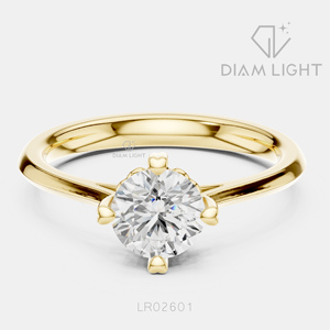 Bague de fiançailles en or blanc 14 carats avec diamant de laboratoire taille ronde, solitaire à 4 griffes, bague de mariage, bijoux fins, certifiée IGI - Product Image 6