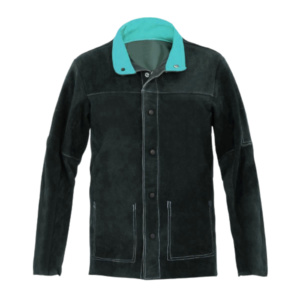 Veste de travail en cuir de vachette pleine fleur pour la sécurité industrielle, résistante au feu et aux coupures, veste de soudeur de protection individuelle - Product Image 4