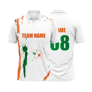 เสื้อคริกเก็ตแบบใหม่ ดีไซน์พอดีตัว พิมพ์ลายแบบซับลิเมชั่น สำหรับทีมชาย แขนสั้น ลายทางเฉียง ผ้า 140 กรัม - Product Image 2
