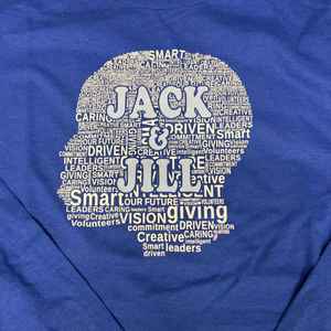 T-shirt bleu à manches longues Jack and Jill avec motif graphique Boy Face Word Collage, confortable et élégant, décontracté, pour les jeunes et les adolescents - Product Image 6