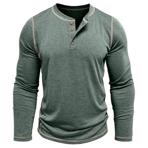 Chemises à manches longues bleues personnalisées pour hommes 2026, en flanelle épaisse à col montant, service OEM, qualité supérieure - Product Image 6