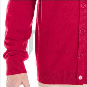 OEM High Quality Custom Breathable Men's V-neck Lace Knitted <b>Cardigan</b> <b>Sweater</b> Winter Wool/Nylon Single Button Patchwork - Product Image 4