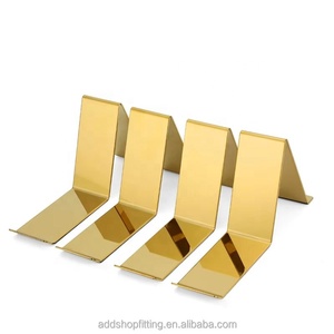 Luxury Gold Metal <b>Shoe</b> Display Rack Freestanding Bracket Shelf for High Heels Glam Style Polished Finish - Product Image 3