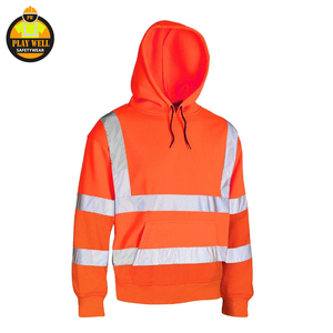 High Visibility Safety Hoodie Hi Vis Winter Warm Construction Reflective Safety Hi Vis Hoodie - Product Image 4