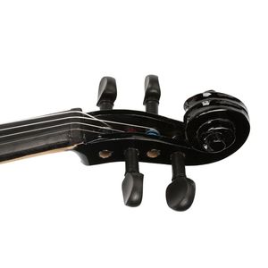 Nuovo custodia per violino acustico 3/4 con archetto e resina (nero) per studenti di musica elettrica, violini per principianti con archetto in legno di abete e tiglio - Product Image 6