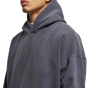 Vente en gros de sweats à capuche épais sans cordon de serrage, personnalisables avec logo imprimé numériquement, en coton French Terry, coupe oversize - Product Image 3