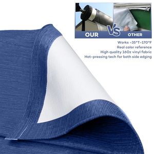Tela de repuesto para toldo de 16 '2 "de poliéster recubierto de vinilo súper pesado para remolques de caravana RV compatible con accesorios exteriores de toldo de 17' - Product Image 5