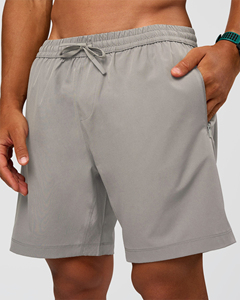 Shorts de sport décontractés pour hommes, longueur genou, été-automne, séchage rapide, respirants, écologiques, avec cordon de serrage, confortables, couleur unie, en toile - Product Image 5