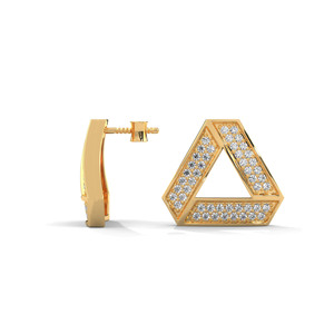 Gold Color Triangle <b>Stud</b> Earrings Rhodium Plated <b>Silver</b> Jewelry for Wedding Party Gift - Product Image 3