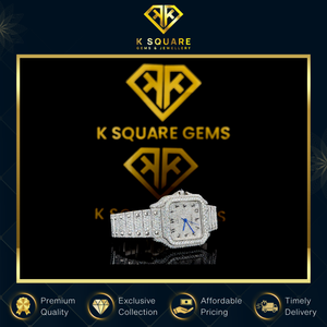 Nouvelle montre de luxe de qualité supérieure, mouvement à quartz analogique en acier inoxydable, étanche à 3 mètres, boîtier carré, bracelet serti de diamants - Product Image 2