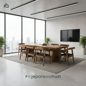 Mesa de Comedor de Madera de Nogal Sólido con Borde Natural, Muebles de Cocina Modernos a Precio de Fábrica, Expo de Marzo - Product Image 1