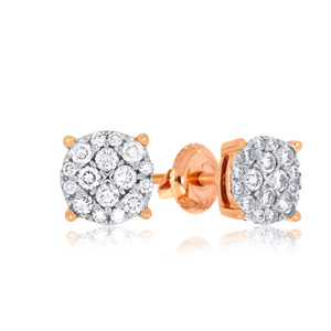 Pendientes de Diamantes Clásicos con Brillo Opulento, Diamantes Redondos, Oro Sólido de 18K, Color G, Joyería para Uso Diario de Mujer - Product Image 2