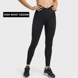 Breathable Gym Workout <b>Leggings</b> Yoga Pants Sportswear Manufacturer High Waist Breathable Thin Knitted Velour Solid Vintage Style - Product Image 4