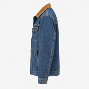 Blouson en jean en toile pour homme, nouvelle collection, tendance, très populaire, élégant, décontracté, classique, élastique, à capuche, coupe-vent, respirant, avec fermeture frontale - Product Image 4