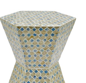 Tabourets en forme d'heure de prière avec incrustations de coquillages, mosaïque de nacre naturelle, table de chevet pour la décoration intérieure - Product Image 4