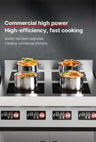 Cuisinière à induction commerciale 4 brûleurs, cuisinière à induction électrique en acier inoxydable pour restaurant, hôtel, cuisine commerciale