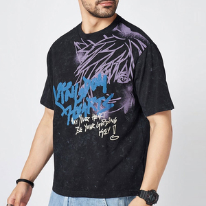 เสื้อยืดโอเวอร์ไซส์คุณภาพสูงสำหรับผู้ชาย ผ้าฝ้าย 100% หนานุ่ม สั่งทำพิเศษ ทรงใหญ่ คอกลม แบบหนา - Product Image 2