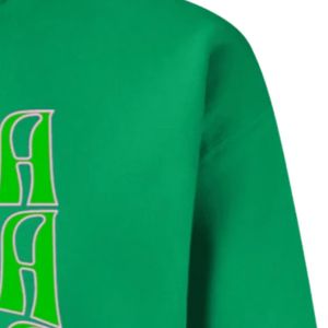 Sudadera Verde AKA con Gráficos, Cuello Redondo, Manga Larga, Puños Acanalados, Informal, para Mujer, Top de Felpa, Moda Urbana, para Uso Diario - Product Image 2