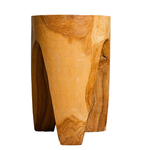 Tabouret trépied artisanal moderne rustique en racine de teck ARTERRA Premium pour villa, hôtel et appartement - Product Image 2