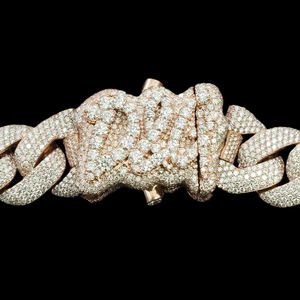 Cadena de Eslabones con Micro Pavé de Moissanita, Plata de Ley S925, Estilo Punk Hiphop, Collares Unisex, Regalo de Joyería para Aniversario, Compromiso o Fiesta - Product Image 4