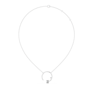 Colgante de plata 92.5 con diamante ilusorio, corte esmeralda, chapado en rodio, unisex, estilo étnico, regalo de boda - Product Image 4