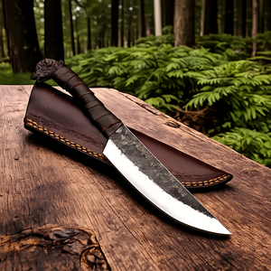 Smith Custom Handmade Carbon Steel Viking Raven Norse <b>Head</b> <b>Styled</b> Straight Edge 5.5" Blade DIY OEM/ODM Camping Clip Point Knife - Product Image 3