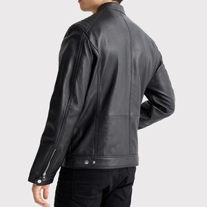 Men's Top Stitched Black <b>Biker</b> <b>Jacket</b> - Product Image 2