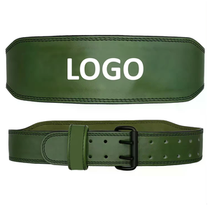 Cinturón de Levantamiento de Pesas de Cuero Genuino de Color Personalizado, Cinturón de Soporte Lumbar de Alta Resistencia para Powerlifting, Diseño Verde Oscuro para Entrenamiento y Sentadillas - Product Image 1