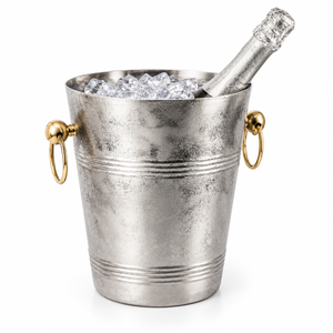 Seau à glace isotherme en acier inoxydable à double paroi avec couvercle et poignée, martelé à la main, pour vin et champagne, idéal pour bar - Product Image 6