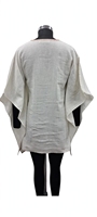 Robe décontractée pour femme en lin à col châle, broderie florale, manches longues, coupe ample, pour l'automne