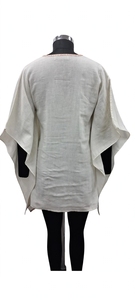 Women Linen Shawl Collar <b>Dress</b> Floral Embroidered Long Sleeve <b>Loose</b> Fit Casual <b>Dress</b> for Autumn - Product Image 2