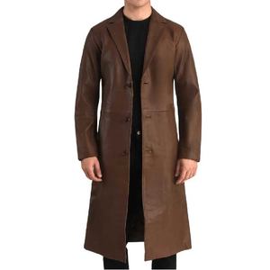 Gabardina de un Solo Pecho Marrón para Hombre, Abrigo Largo Elegante, Ropa de Invierno Premium, Diseño Duradero, Moderno y Elegante 2026 - Product Image 2