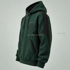 Sudadera con Capucha Personalizada para Hombre, Sudadera con Capucha de Forro Polar Verde, Bolsillo Frontal Tipo Canguro, Corte Regular, Venta al por Mayor, Ropa Casual de Invierno, OEM - Product Image 3