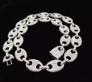 Collar de Cadena Ovalada de Lujo con Incrustaciones de Diamantes VVS Moissanite, Joyería Hip Hop para Hombre, Unisex, Estilo Premium - Product Image 2