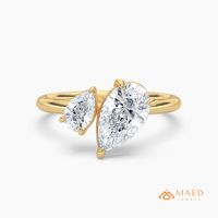 18K altın kaplama armut Moissanite nişan yüzüğü moissanite elmas gelin takı kadınlar abd lüks bant