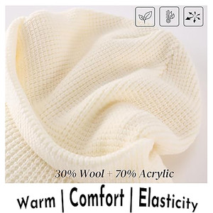 หมวกบีนนี่ถักลายริบสไตล์วินเทจ - หมวกไหมพรมอุ่นสำหรับฤดูหนาว ยูนิเซ็กซ์ เนื้อผ้านุ่ม ยืดหยุ่นได้ ผลิตจากผ้าสแปนเด็กซ์/คอตตอน สไตล์มินิมอล เหมาะสำหรับสตรีทแวร์ - Product Image 4