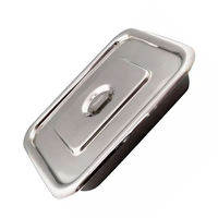 Plateau à instruments chirurgicaux Azicon avec couvercle, en acier inoxydable, autoclavable, boîte de stérilisation médicale, étui de rangement