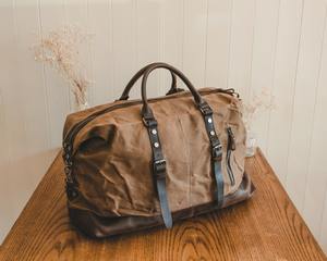 Sac de voyage en cuir et toile tendance pour l'exportation en gros, grand sac de week-end étanche avec fermeture éclair, sac de sport LCTB-0030 - Product Image 2