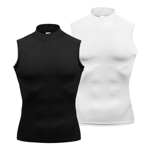 Débardeur de compression pour homme, col rond, élastique, respirant, séchage rapide, pour la course, la gym et le fitness - Product Image 2