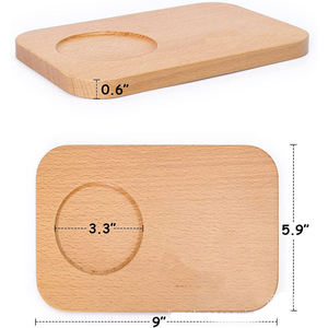 Bandeja de Madera Ecológica Moderna con Logotipo Personalizado Grabado, Tabla de Servir Desayuno de Madera de Caucho Sólido Natural - Product Image 3