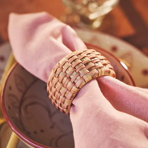 Anillos de Servilleta Redondos de Ratán Hechos a Mano, Estilo Bohemio, Duraderos y Ecológicos, de 4 cm, Color Personalizable para Bodas, Fiestas y Uso en Mesa del Hogar - Product Image 1